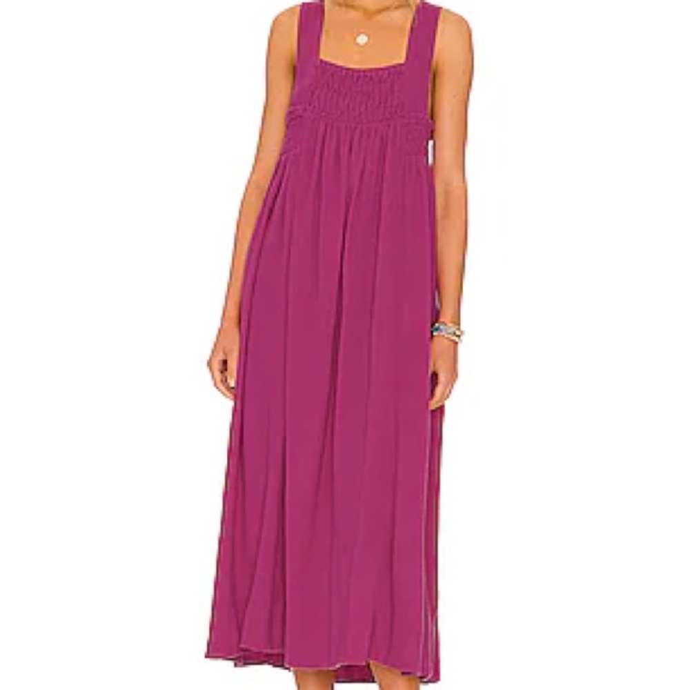 Free People Raspberry Delphine Midi Dress